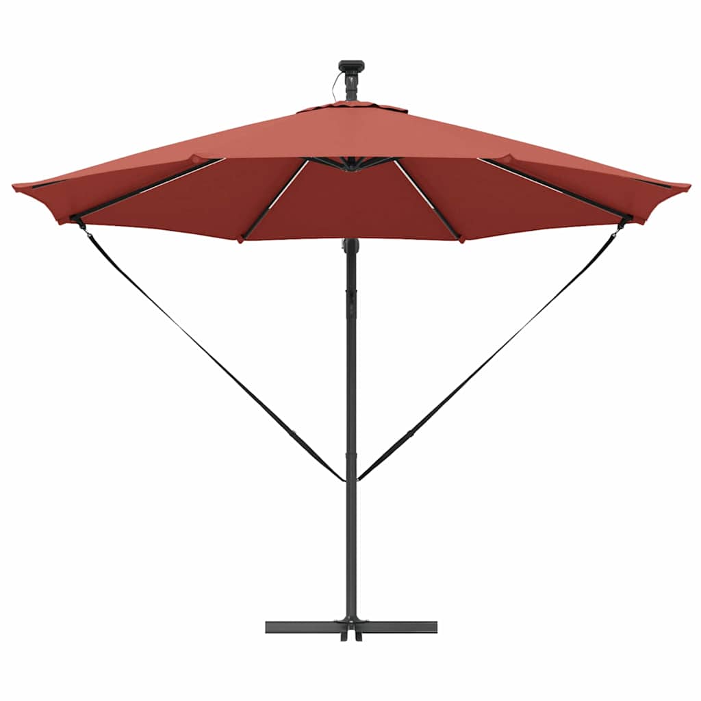 vidaXL Umbrelă de soare Terracota 294 x 294 x 248 cm