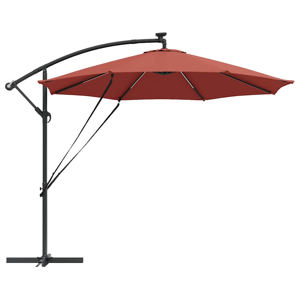 vidaXL Umbrelă de soare Terracota 294 x 294 x 248 cm