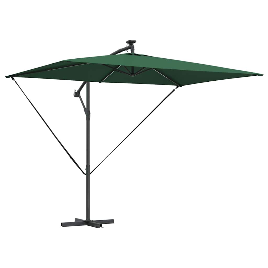 vidaXL Umbrelă de soare Verde 294 x 200 x 270 cm Poliester și Aluminiu