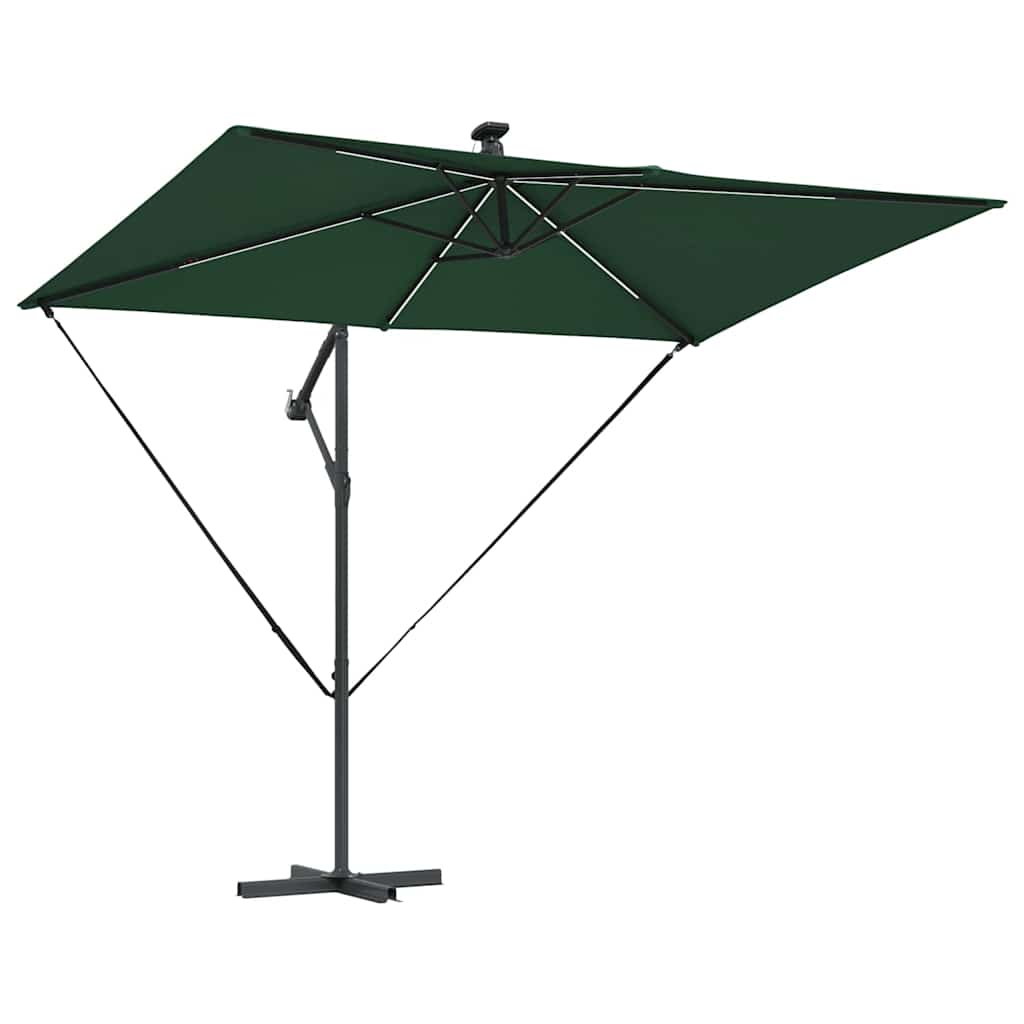 vidaXL Umbrelă de soare Verde 294 x 200 x 270 cm Poliester și Aluminiu