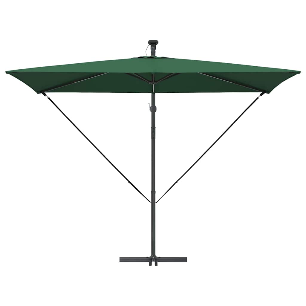 vidaXL Umbrelă de soare Verde 294 x 200 x 270 cm Poliester și Aluminiu