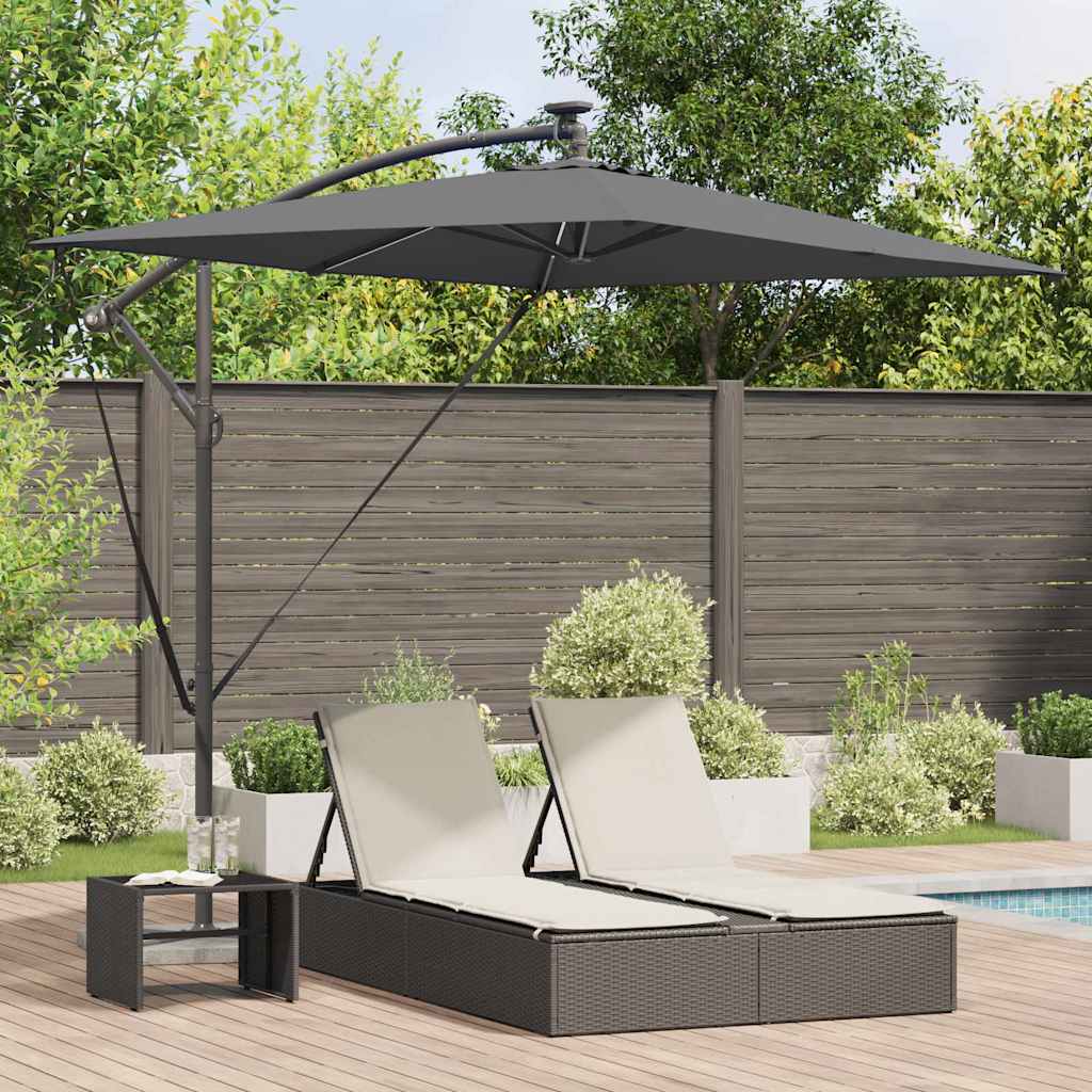 vidaXL Parasol banana cu brațe Antracit 294 x 200 x 254 cm vidaXL Parasol banana cu brațe Antracit 294 x 200 x 254 cm