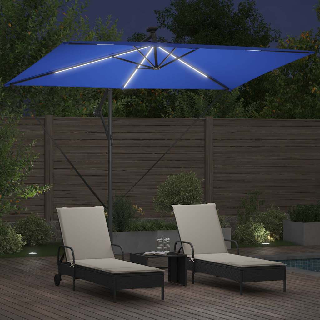vidaXL Umbrelă de soare Albastru azur 294 x 200 x 270 cm