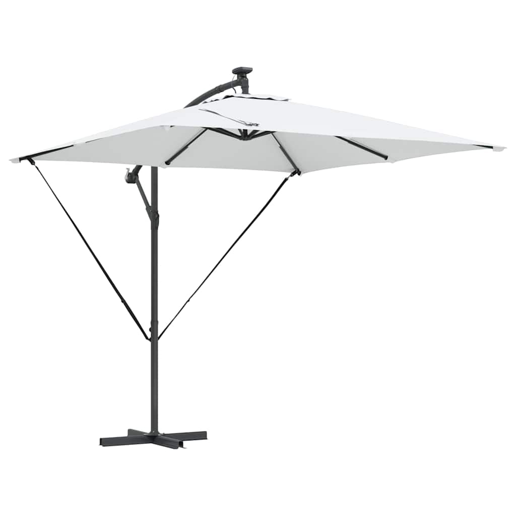 vidaXL Parasol banana cu brațe Nisipiu 249 x 249 x 250 cm