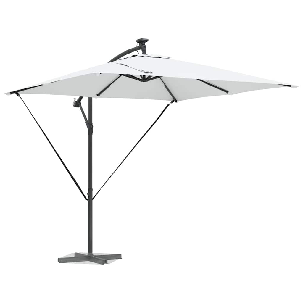 vidaXL Parasol banana cu brațe Nisipiu 249 x 249 x 250 cm