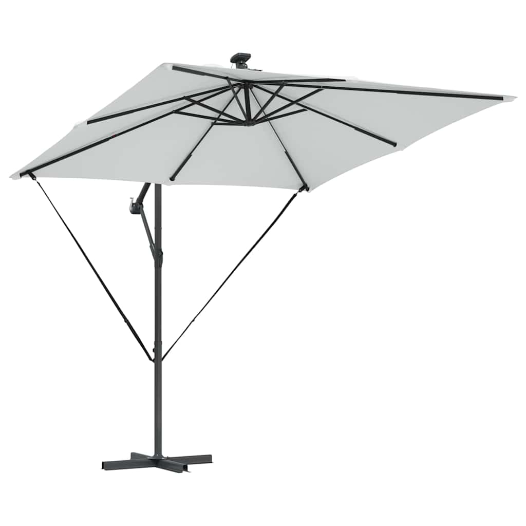 vidaXL Parasol banana cu brațe Nisipiu 249 x 249 x 250 cm