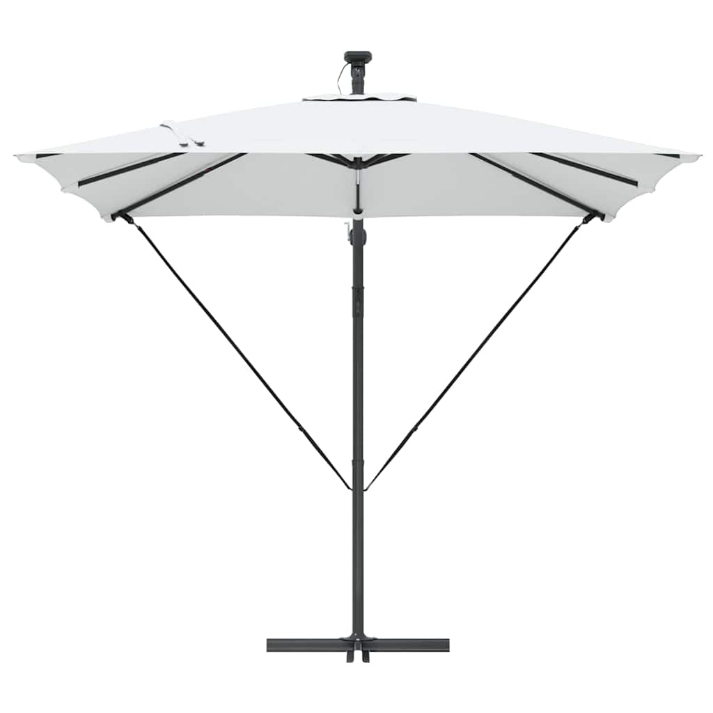 vidaXL Parasol banana cu brațe Nisipiu 249 x 249 x 250 cm