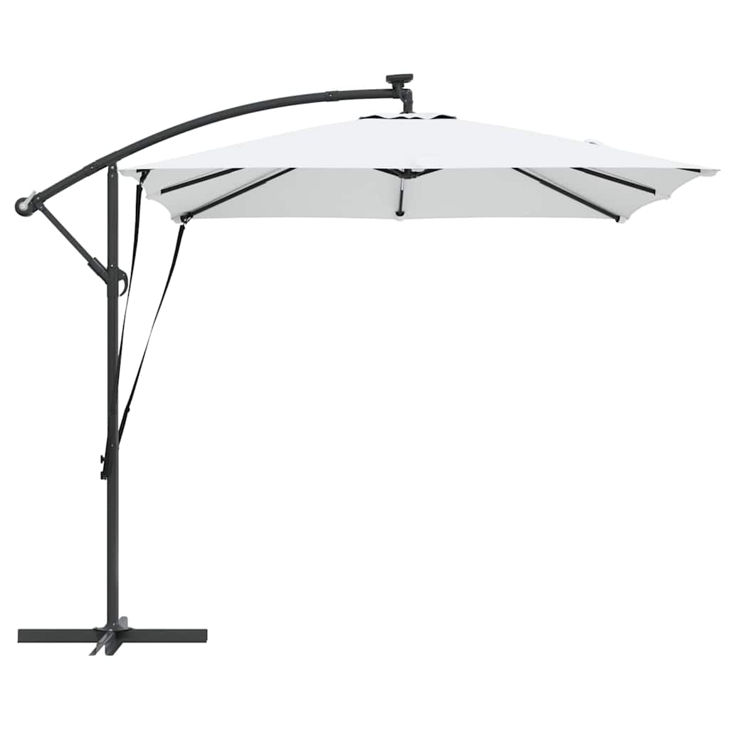 vidaXL Parasol banana cu brațe Nisipiu 249 x 249 x 250 cm