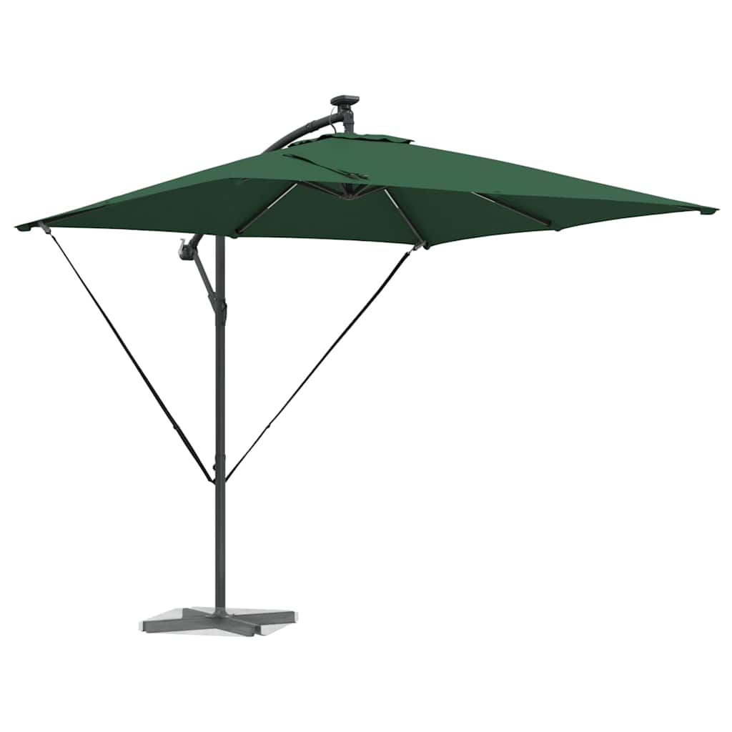vidaXL Parasol banana cu brațe Verde 249 x 249 x 250 cm
