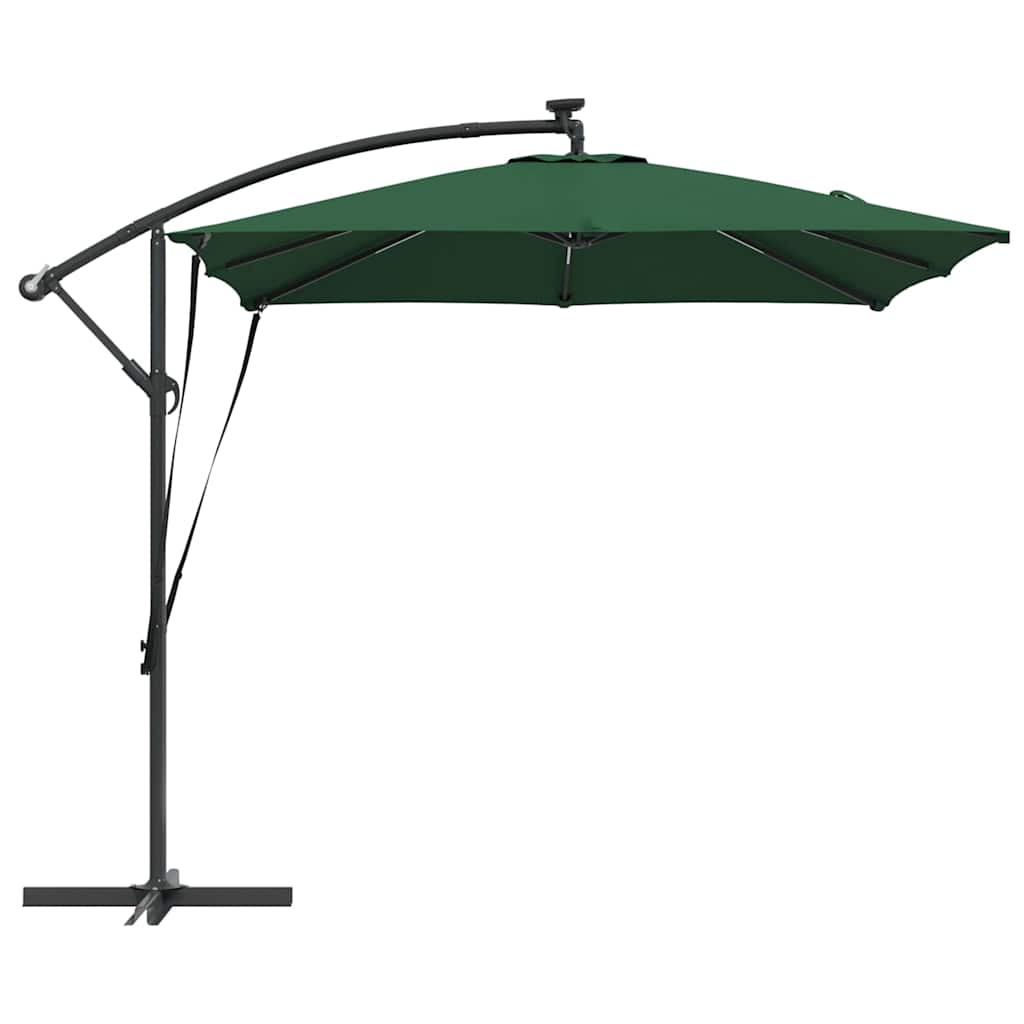 vidaXL Parasol banana cu brațe Verde 249 x 249 x 250 cm