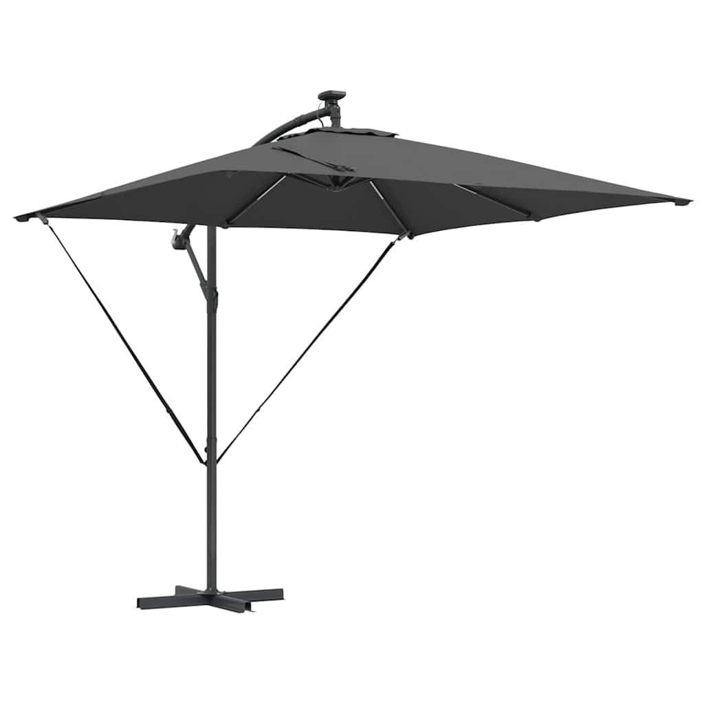 vidaXL Parasol banana cu brațe Antracit 249 x 249 x 250 cm