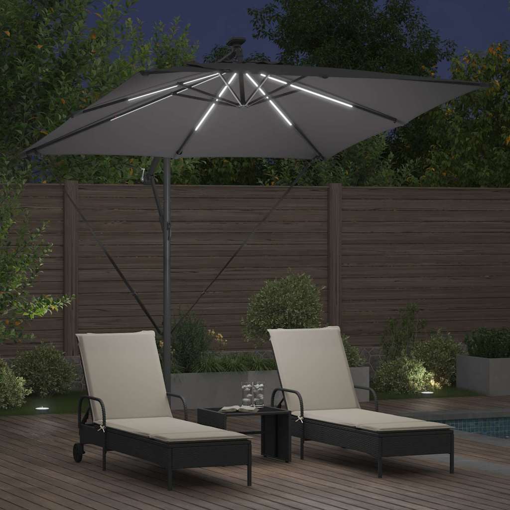 vidaXL Parasol banana cu brațe Antracit 249 x 249 x 250 cm