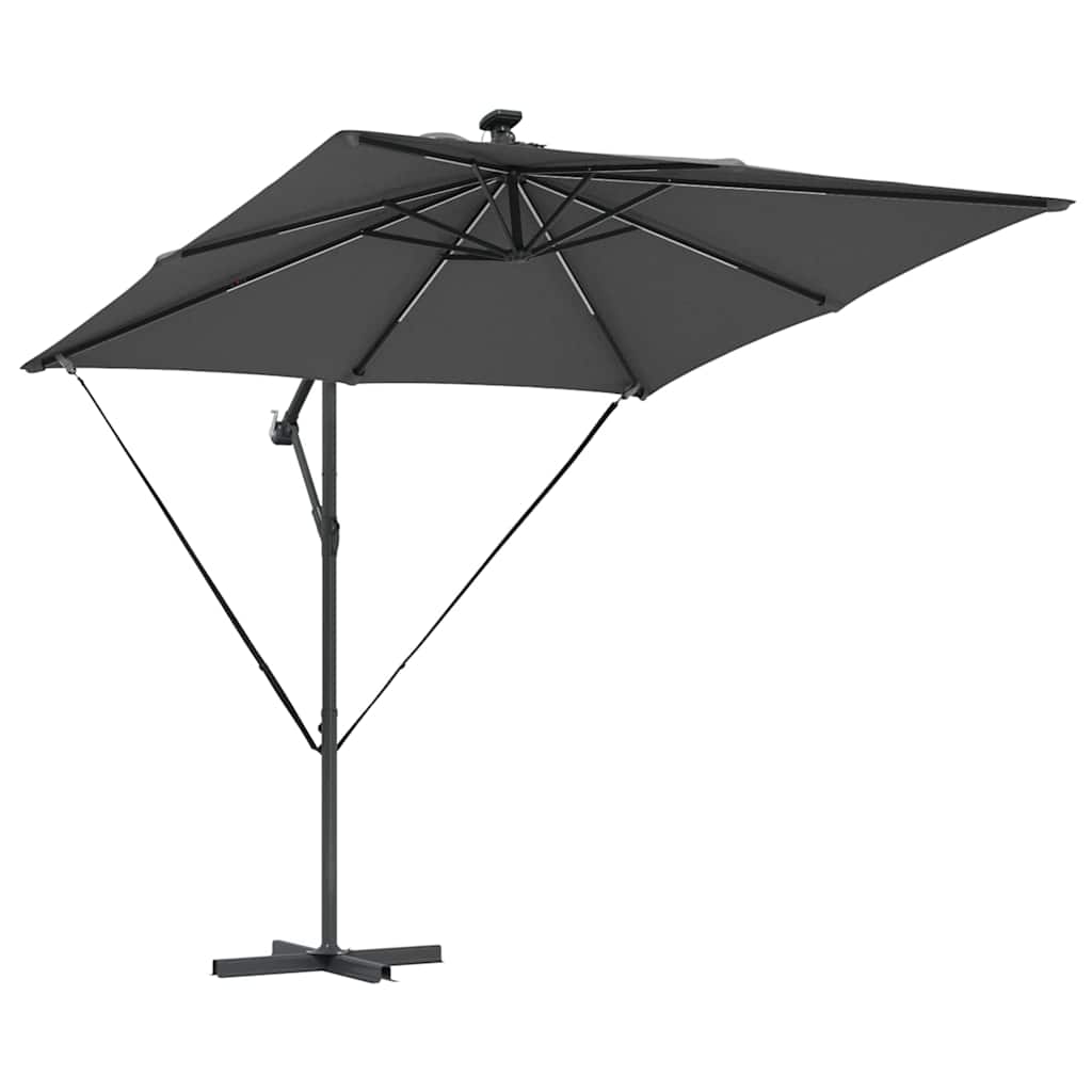 vidaXL Parasol banana cu brațe Antracit 249 x 249 x 250 cm