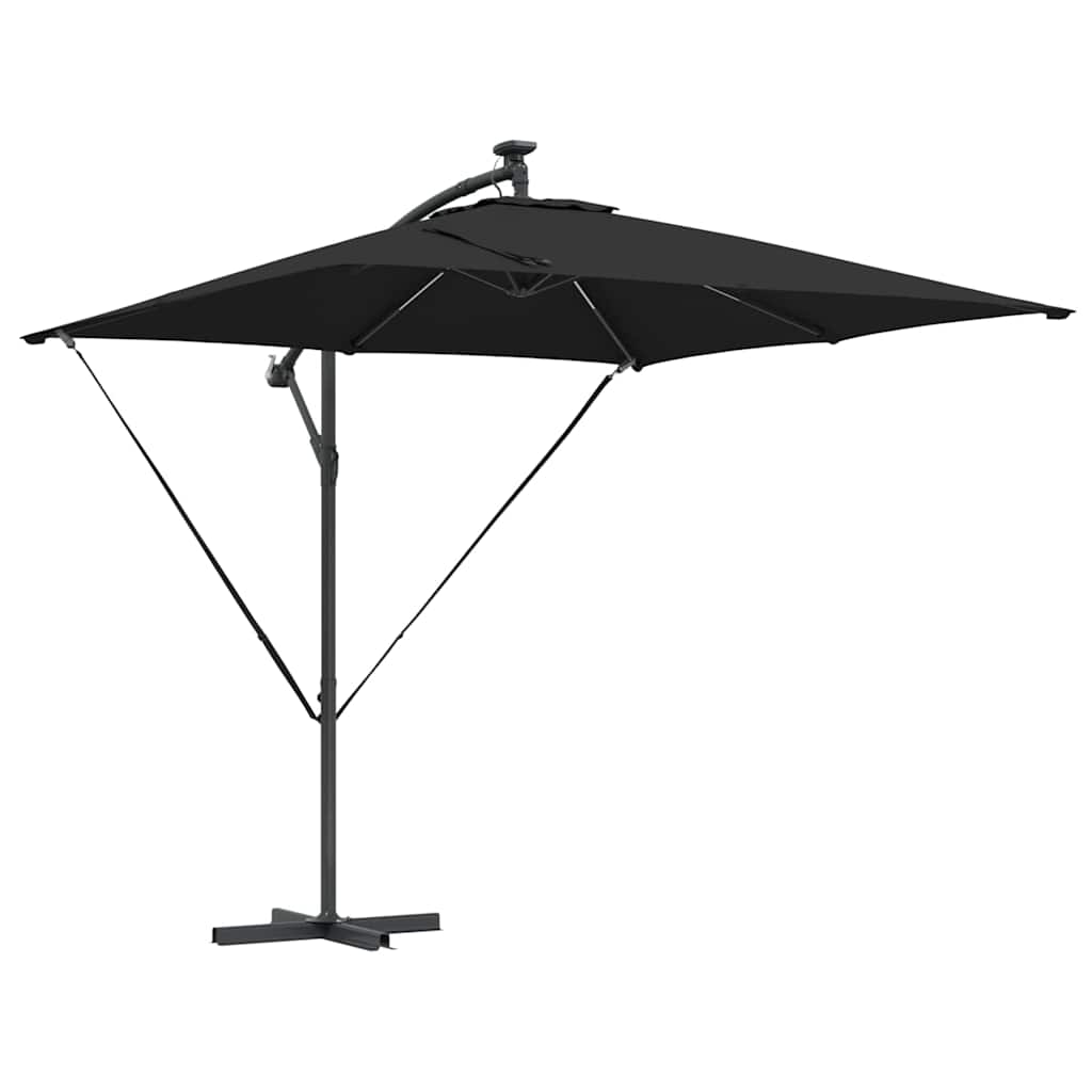 vidaXL Parasol banana cu brațe Negru 249 x 249 x 250 cm vidaXL Parasol banana cu brațe Negru 249 x 249 x 250 cm