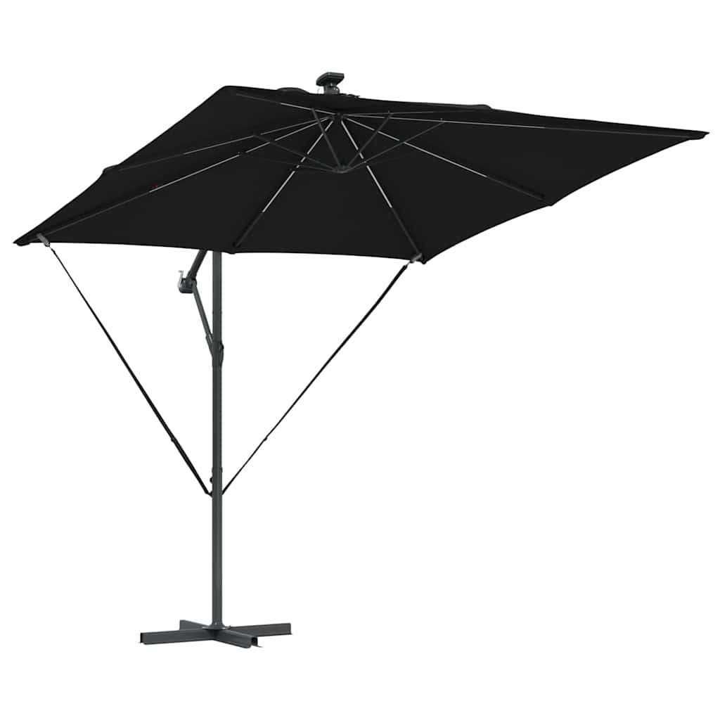 vidaXL Parasol banana cu brațe Negru 249 x 249 x 250 cm vidaXL Parasol banana cu brațe Negru 249 x 249 x 250 cm