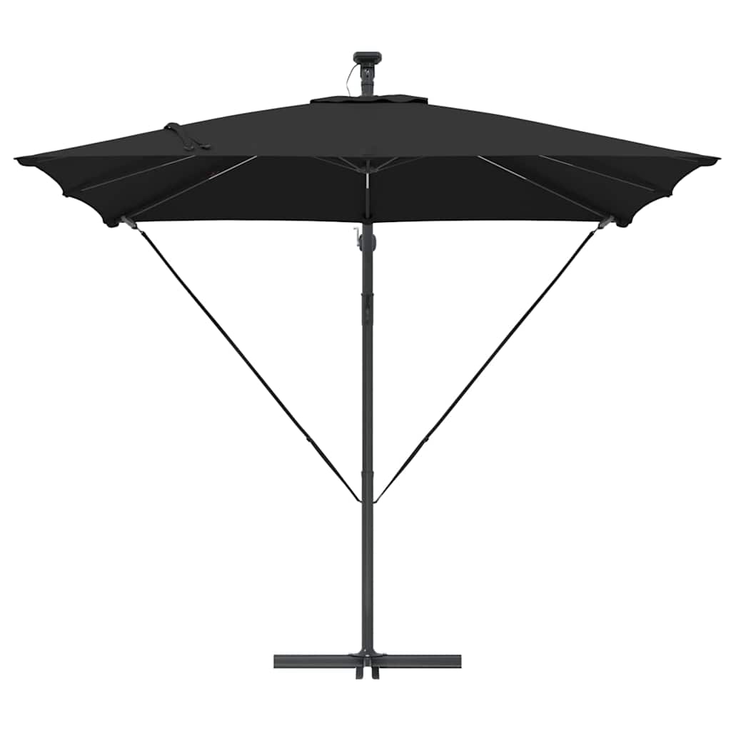 vidaXL Parasol banana cu brațe Negru 249 x 249 x 250 cm vidaXL Parasol banana cu brațe Negru 249 x 249 x 250 cm