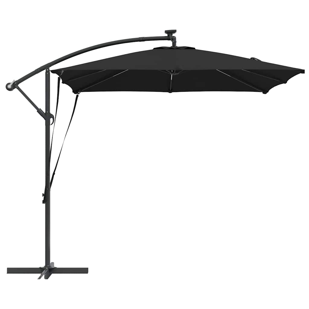 vidaXL Parasol banana cu brațe Negru 249 x 249 x 250 cm vidaXL Parasol banana cu brațe Negru 249 x 249 x 250 cm