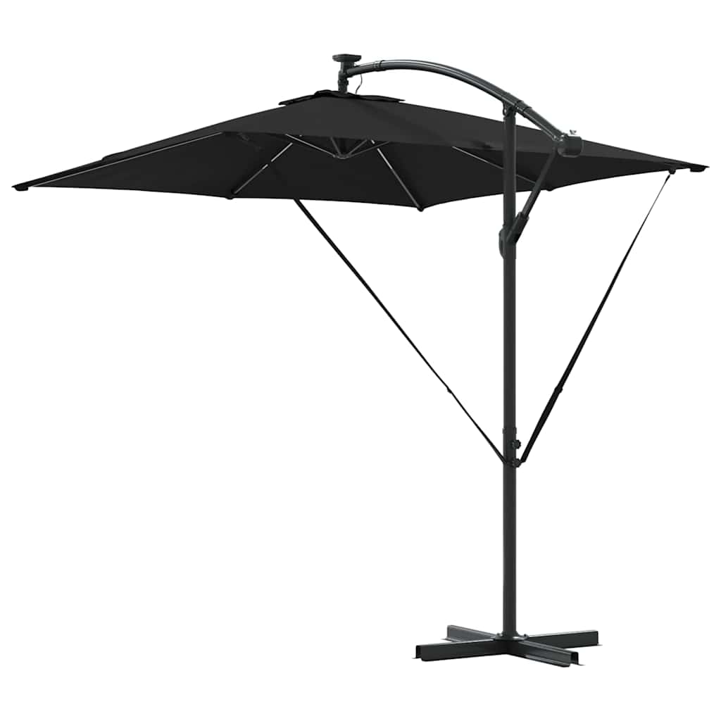 vidaXL Parasol banana cu brațe Negru 249 x 249 x 250 cm vidaXL Parasol banana cu brațe Negru 249 x 249 x 250 cm
