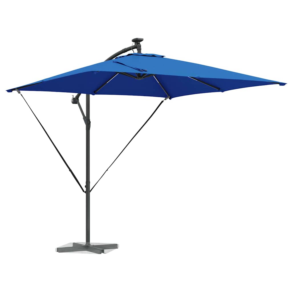 vidaXL Parasol banana cu brațe albastru 249 x 249 x 250 cm
