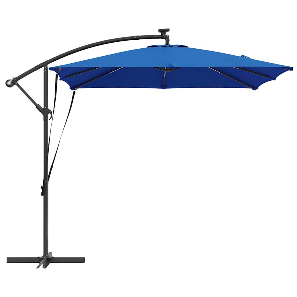 vidaXL Parasol banana cu brațe albastru 249 x 249 x 250 cm