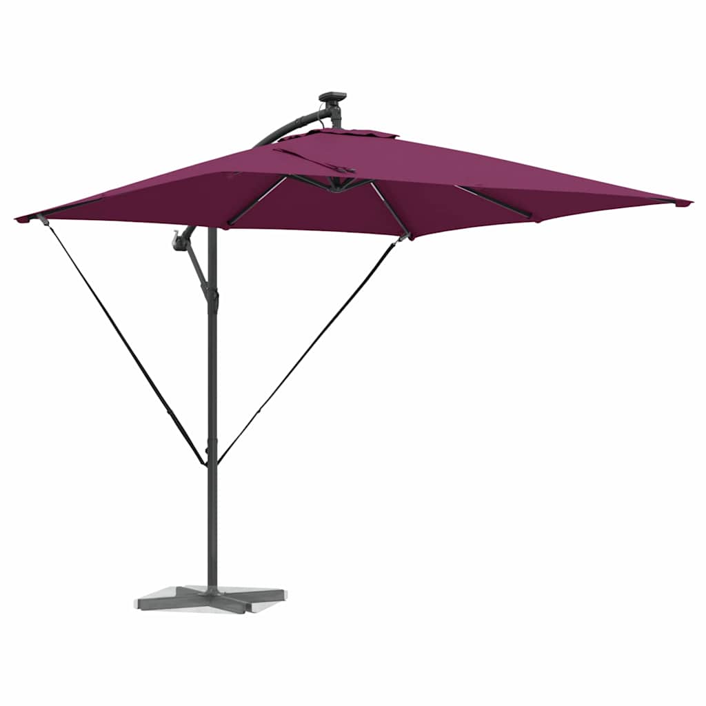 vidaXL Parasol banana cu brațe Roșu bordo 249 x 249 x 250 cm