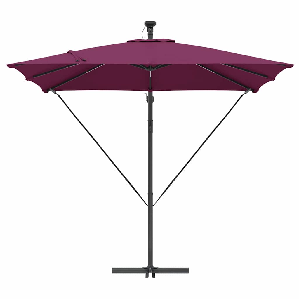 vidaXL Parasol banana cu brațe Roșu bordo 249 x 249 x 250 cm