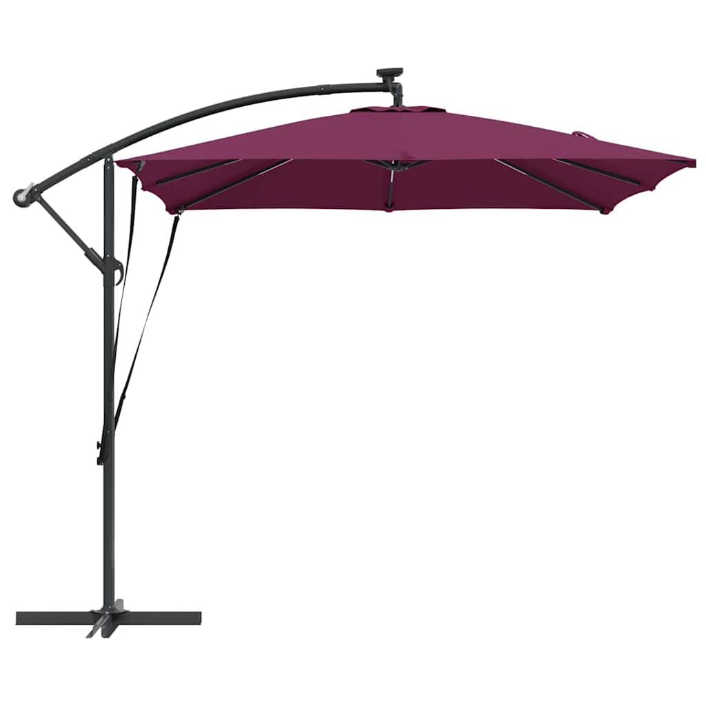 vidaXL Parasol banana cu brațe Roșu bordo 249 x 249 x 250 cm