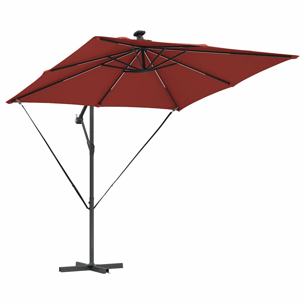vidaXL Parasol banana cu brațe Terracota 249 x 249 x 250 cm