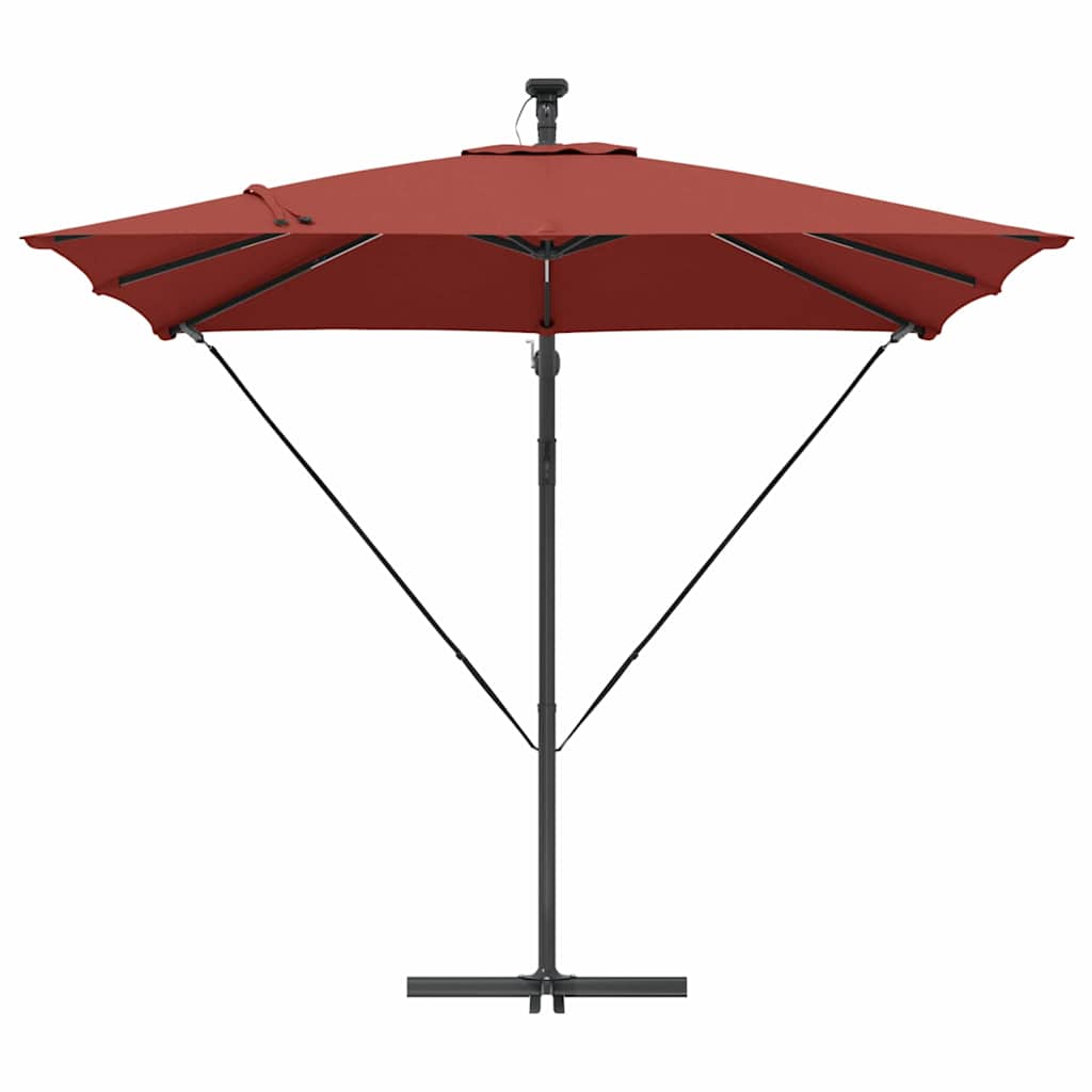 vidaXL Parasol banana cu brațe Terracota 249 x 249 x 250 cm