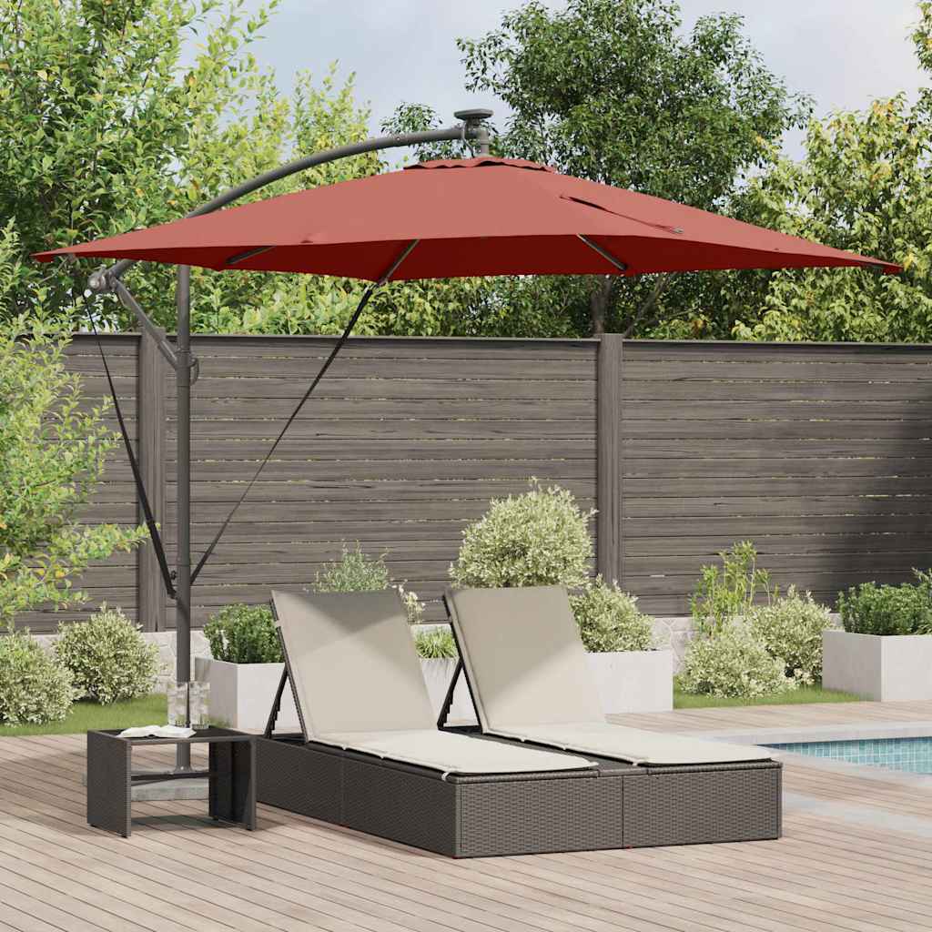 vidaXL Parasol banana cu brațe Terracota 249 x 249 x 250 cm