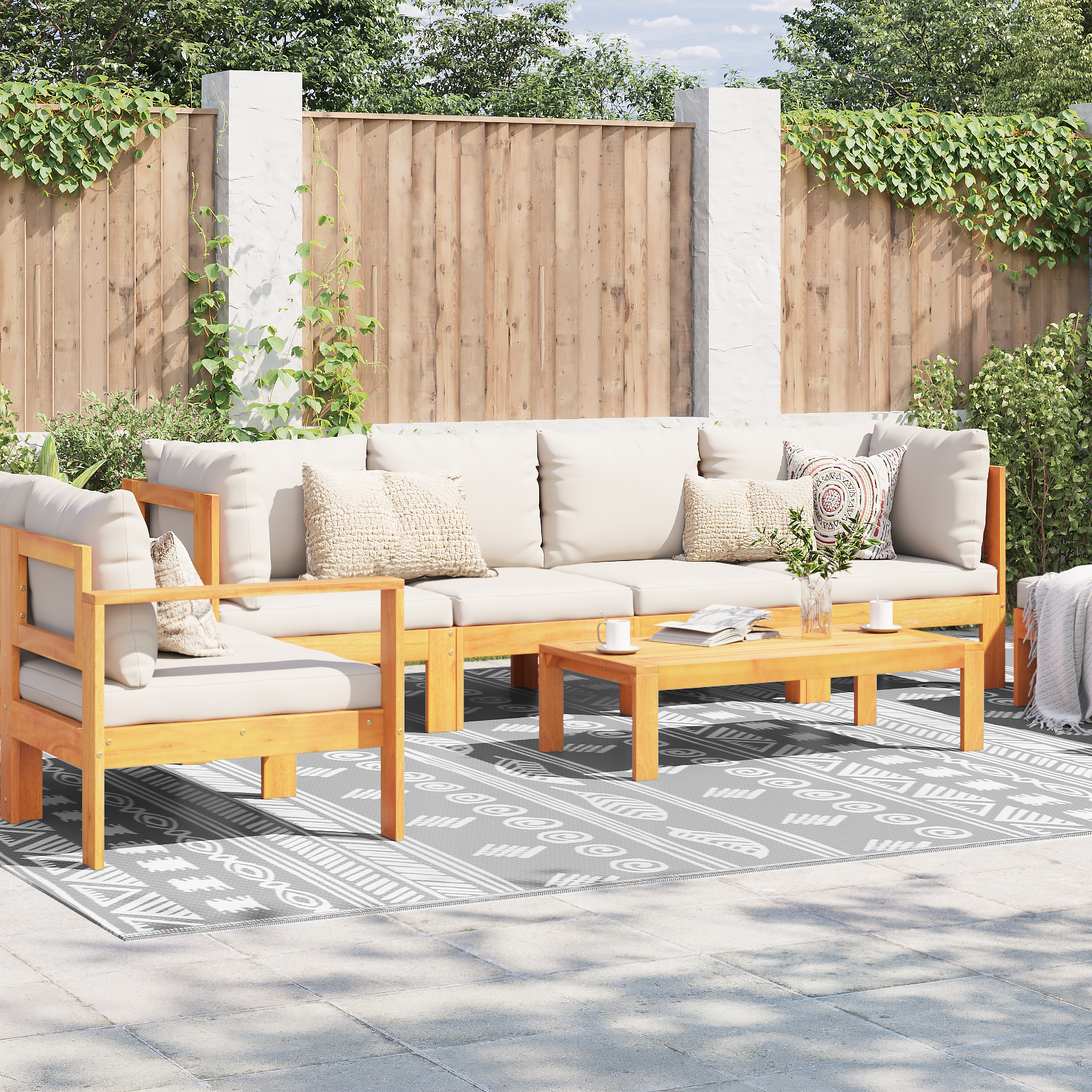 vidaXL Covor exterior ARAKIL Gri Polipropilenă 300 x 400 cm vidaXL Covor exterior ARAKIL Gri Polipropilenă 300 x 400 cm
