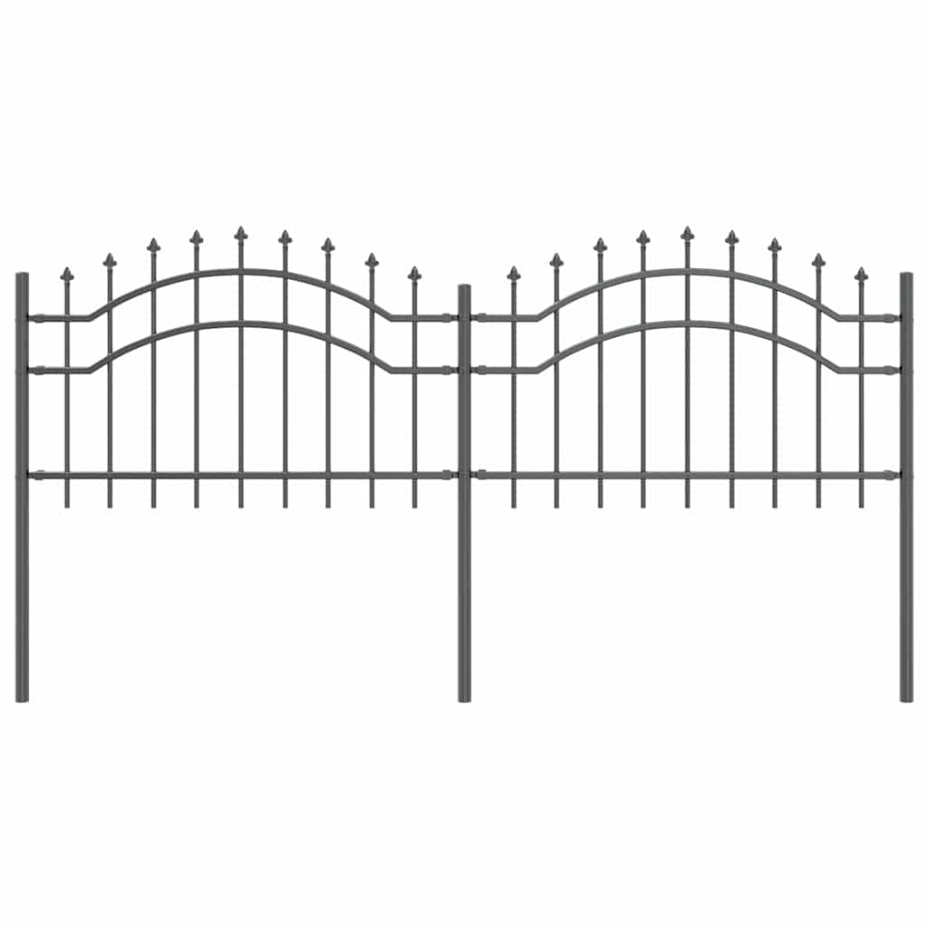 vidaXL Gard de Grădină Gri 240 x 115 cm Oțel vopsit în pulbere