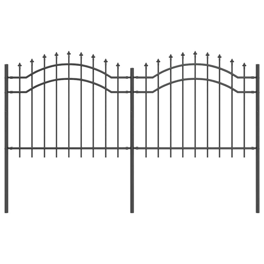 vidaXL Gard de Grădină Gri 140 cm Oțel vopsit în pulbere vidaXL Gard de Grădină Gri 140 cm Oțel vopsit în pulbere
