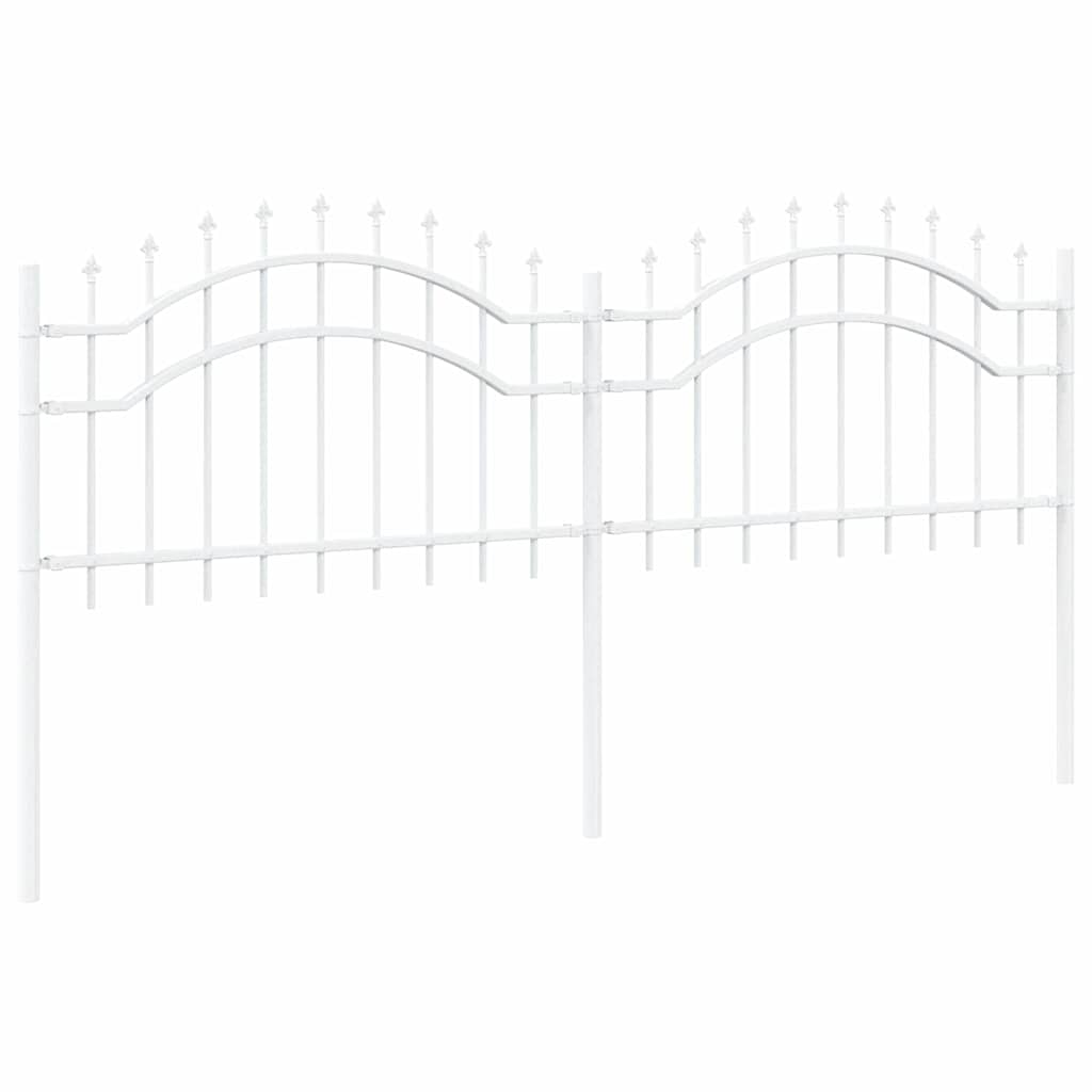 vidaXL Gard de Grădină Alb 240 x 115 cm Oțel vopsit în pulbere