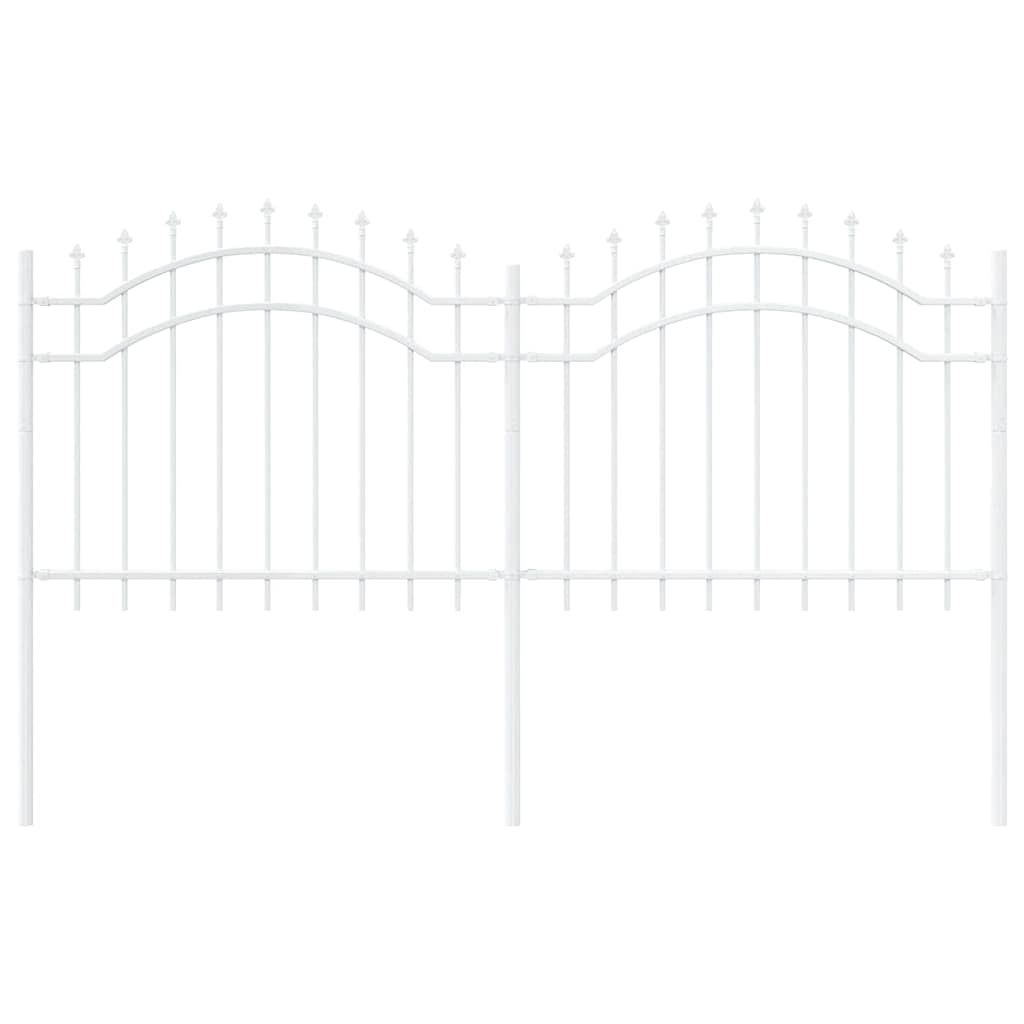 vidaXL Gard de Grădină Alb 240 x 140 cm Oțel vopsit în pulbere