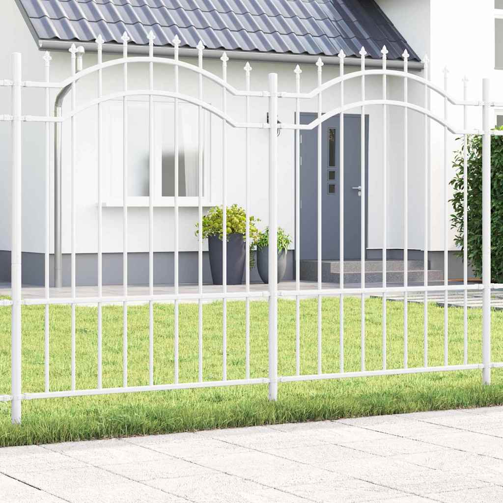 vidaXL Gard de Grădină Alb 240 x 190 cm Oțel vopsit în pulbere