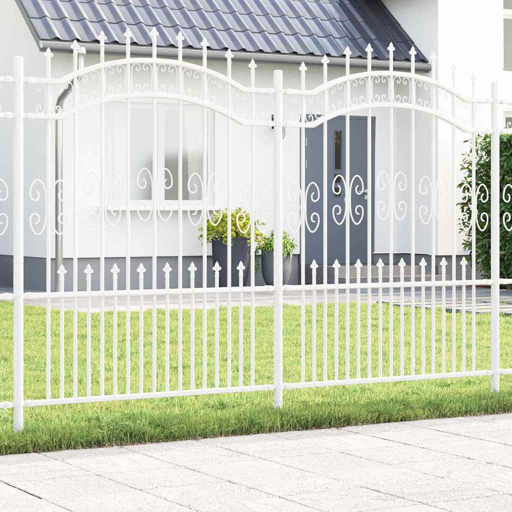 vidaXL Gard de Grădină Alb 240 x 190 cm Oțel vopsit în pulbere