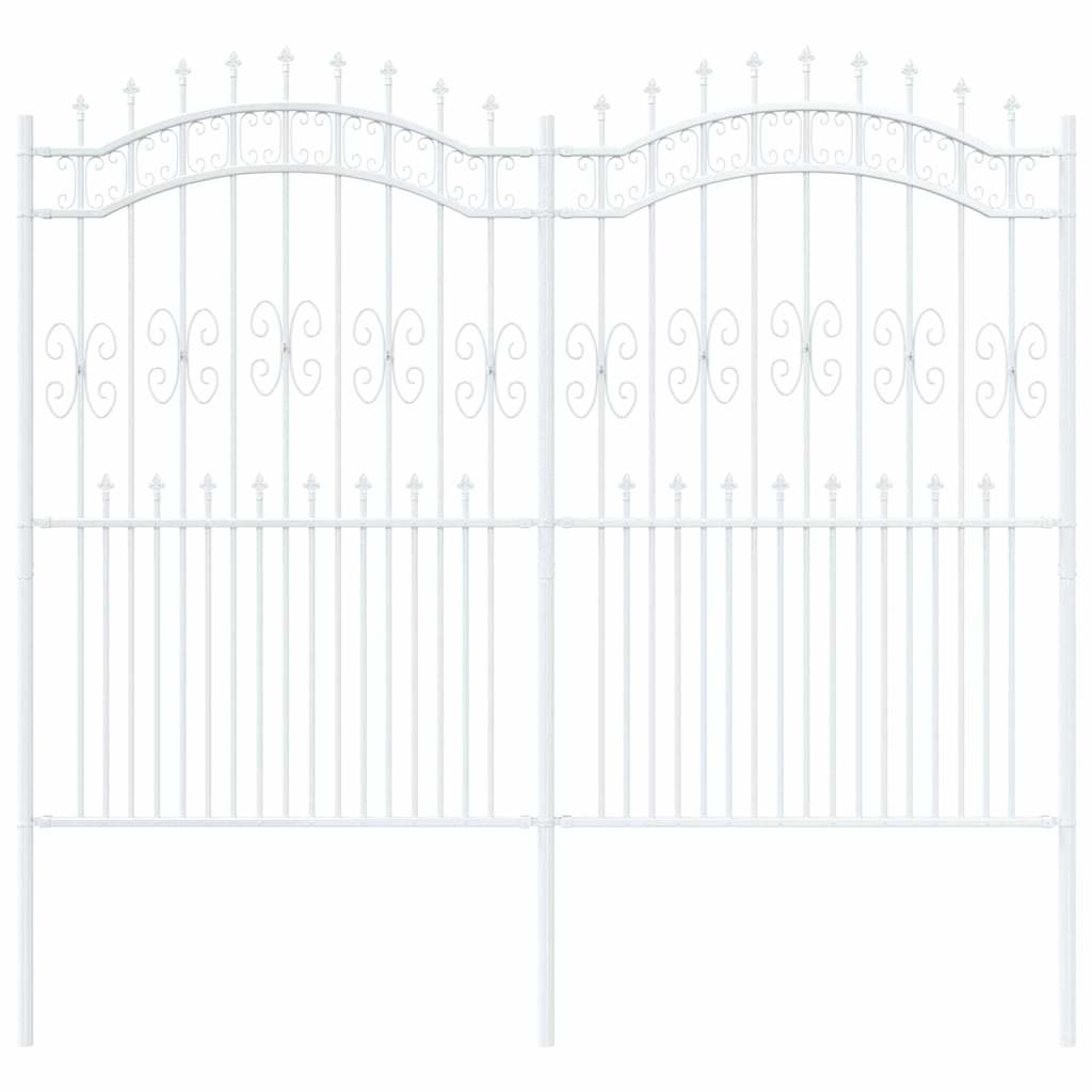 vidaXL Gard de Grădină Alb 215 cm Oțel vopsit în pulbere