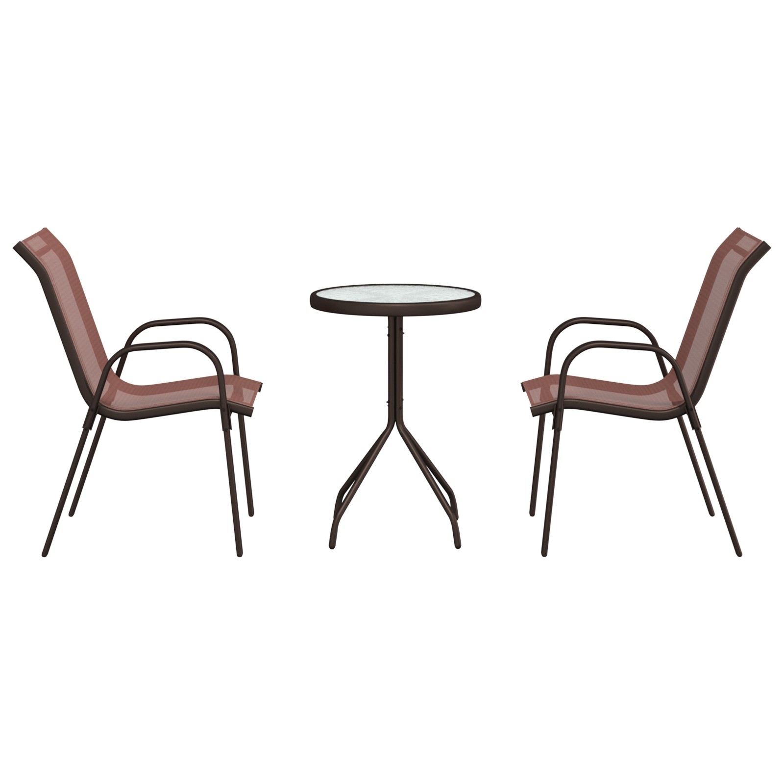 vidaXL Set Bistro de Grădină 3 pcs Maro Oțel vidaXL Set Bistro de Grădină 3 pcs Maro Oțel