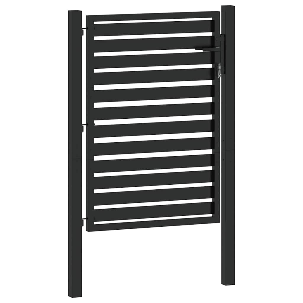 vidaXL Poarta de gradina incuiabil neagra 100x120 cm aluminiu