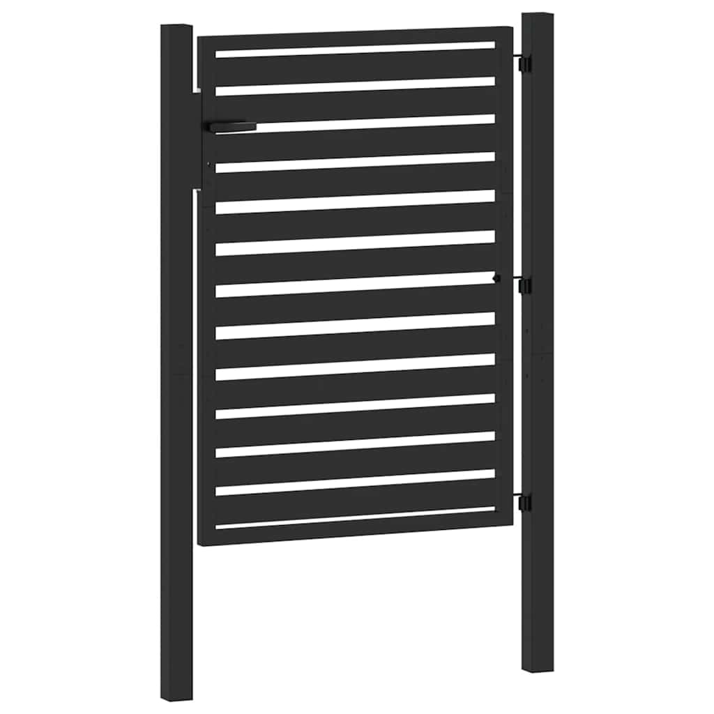 vidaXL Poarta de gradina incuiabil neagra 100x120 cm aluminiu