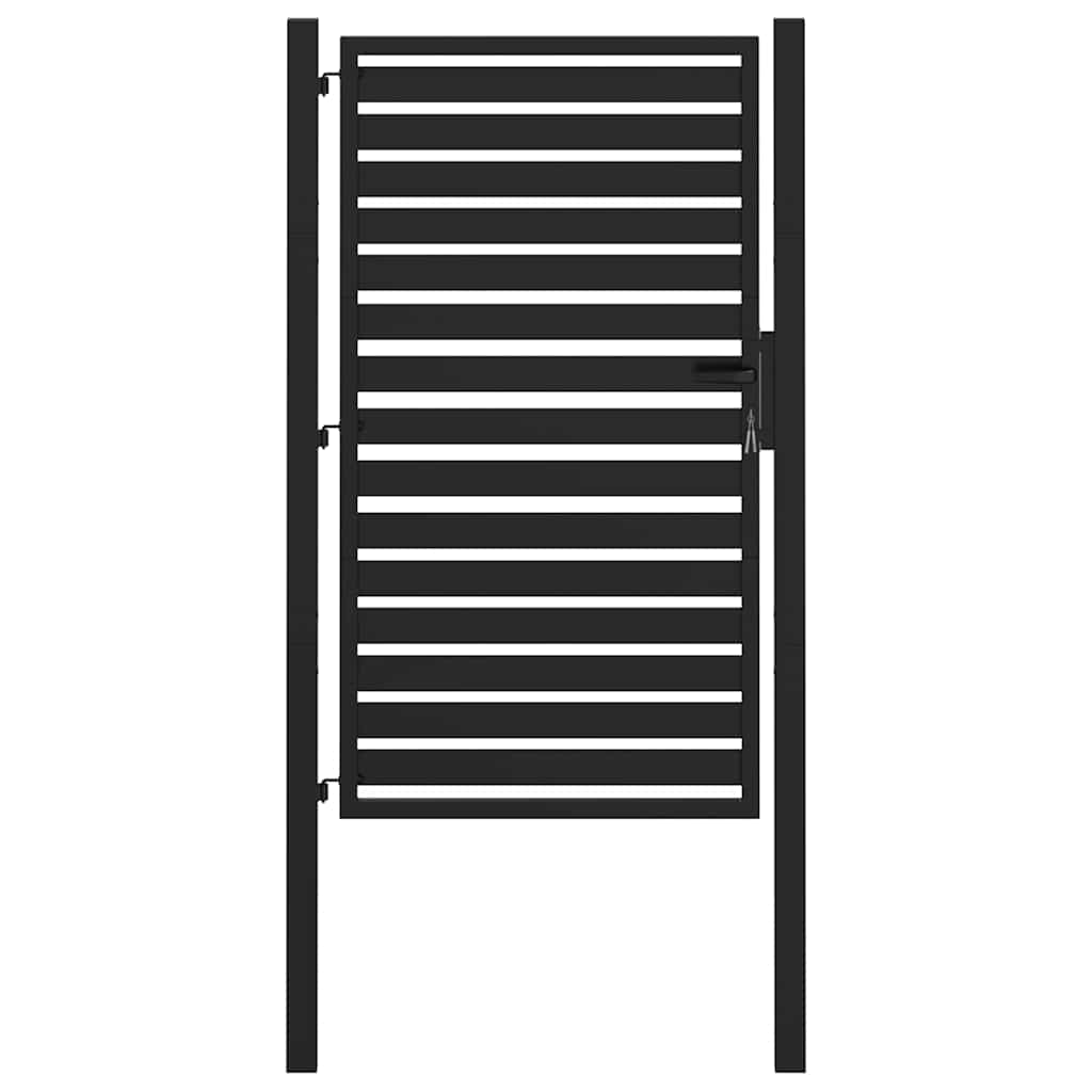 vidaXL Poarta de gradina incuiata neagra 100x150 cm aluminiu vidaXL Poarta de gradina incuiata neagra 100x150 cm aluminiu