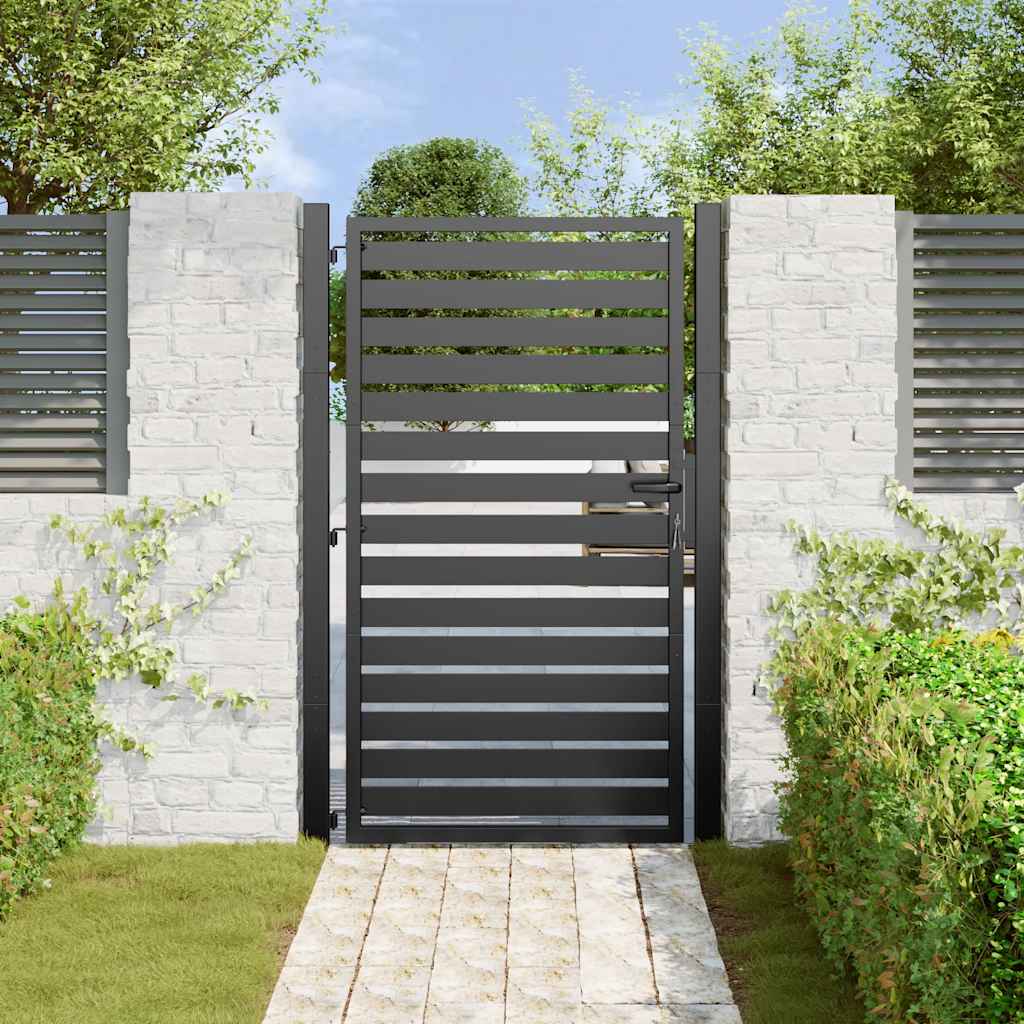 vidaXL Poarta de gradina incuiata neagra 100x150 cm aluminiu vidaXL Poarta de gradina incuiata neagra 100x150 cm aluminiu