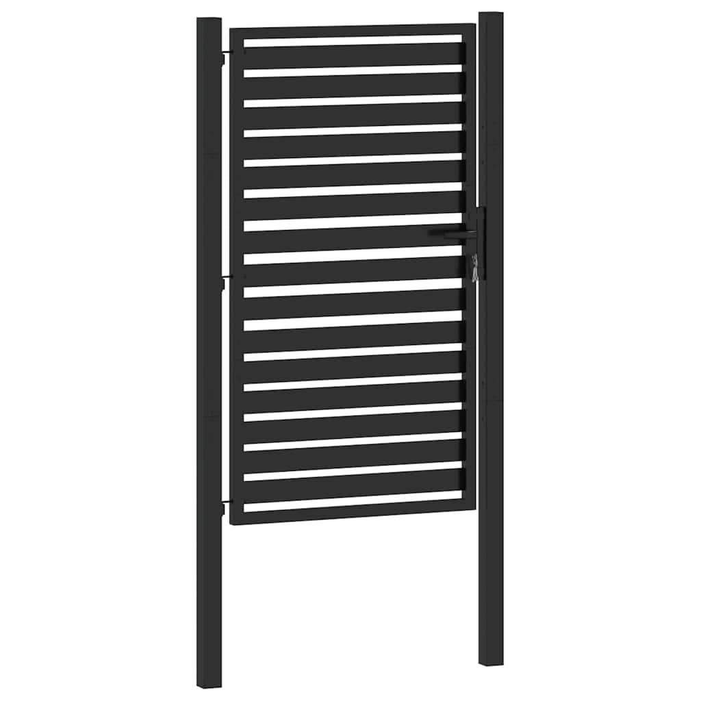 vidaXL Poarta de gradina incuiata neagra 100x150 cm aluminiu vidaXL Poarta de gradina incuiata neagra 100x150 cm aluminiu