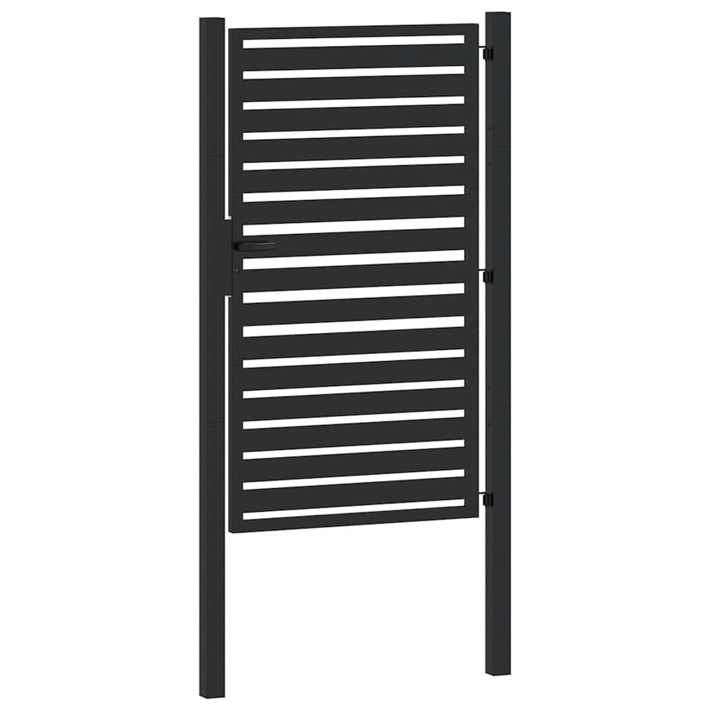 vidaXL Poarta de gradina incuiata neagra 100x150 cm aluminiu vidaXL Poarta de gradina incuiata neagra 100x150 cm aluminiu