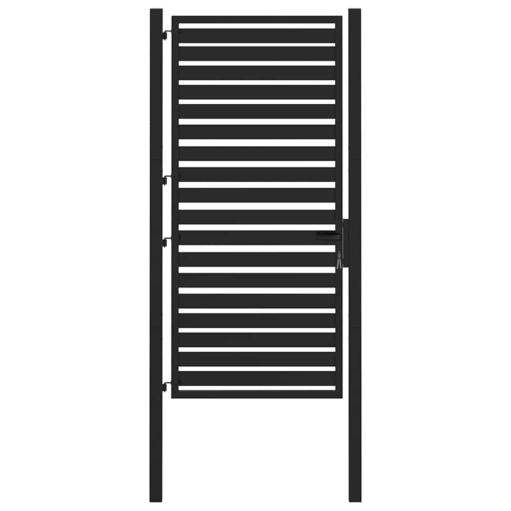 vidaXL Poarta de gradina incuiata neagra 100x180 cm aluminiu vidaXL Poarta de gradina incuiata neagra 100x180 cm aluminiu