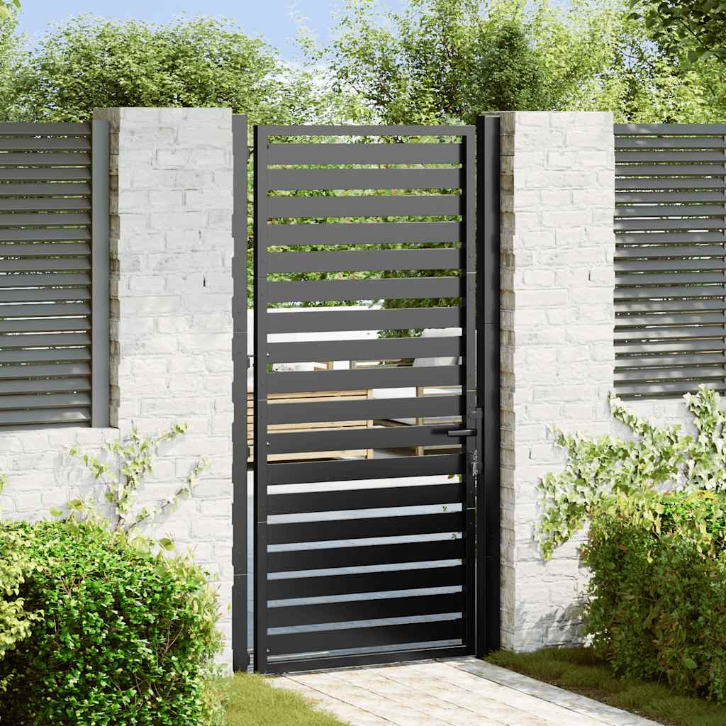 vidaXL Poarta de gradina incuiata neagra 100x180 cm aluminiu vidaXL Poarta de gradina incuiata neagra 100x180 cm aluminiu