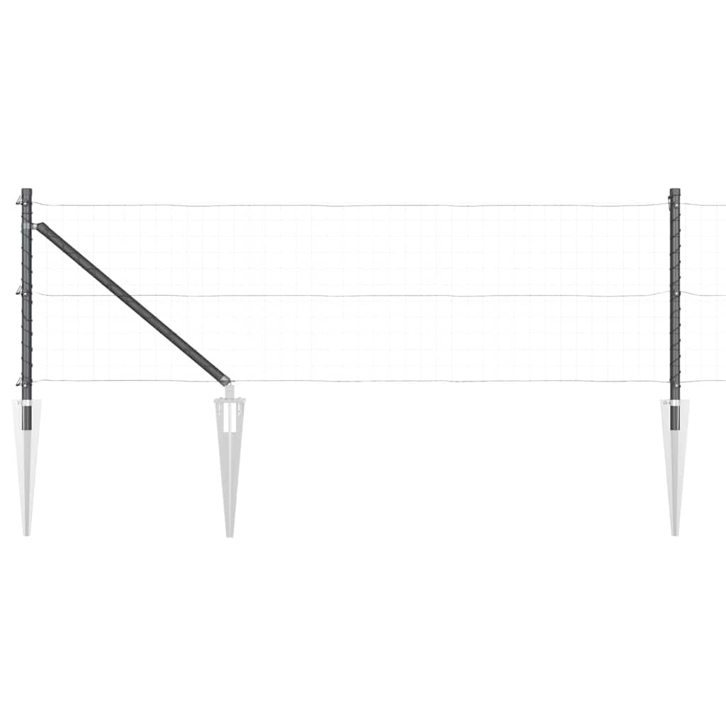 vidaXL Set de stâlpi de împrejmuire 13 pcs Gri Ø32mm 100 cm Metal vidaXL Set de stâlpi de împrejmuire 13 pcs Gri Ø32mm 100 cm Metal
