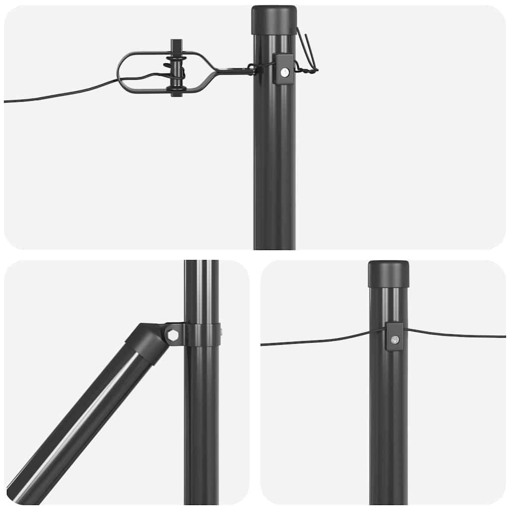 vidaXL Set de stâlpi de împrejmuire 13 pcs Gri Ø32mm 100 cm Metal vidaXL Set de stâlpi de împrejmuire 13 pcs Gri Ø32mm 100 cm Metal