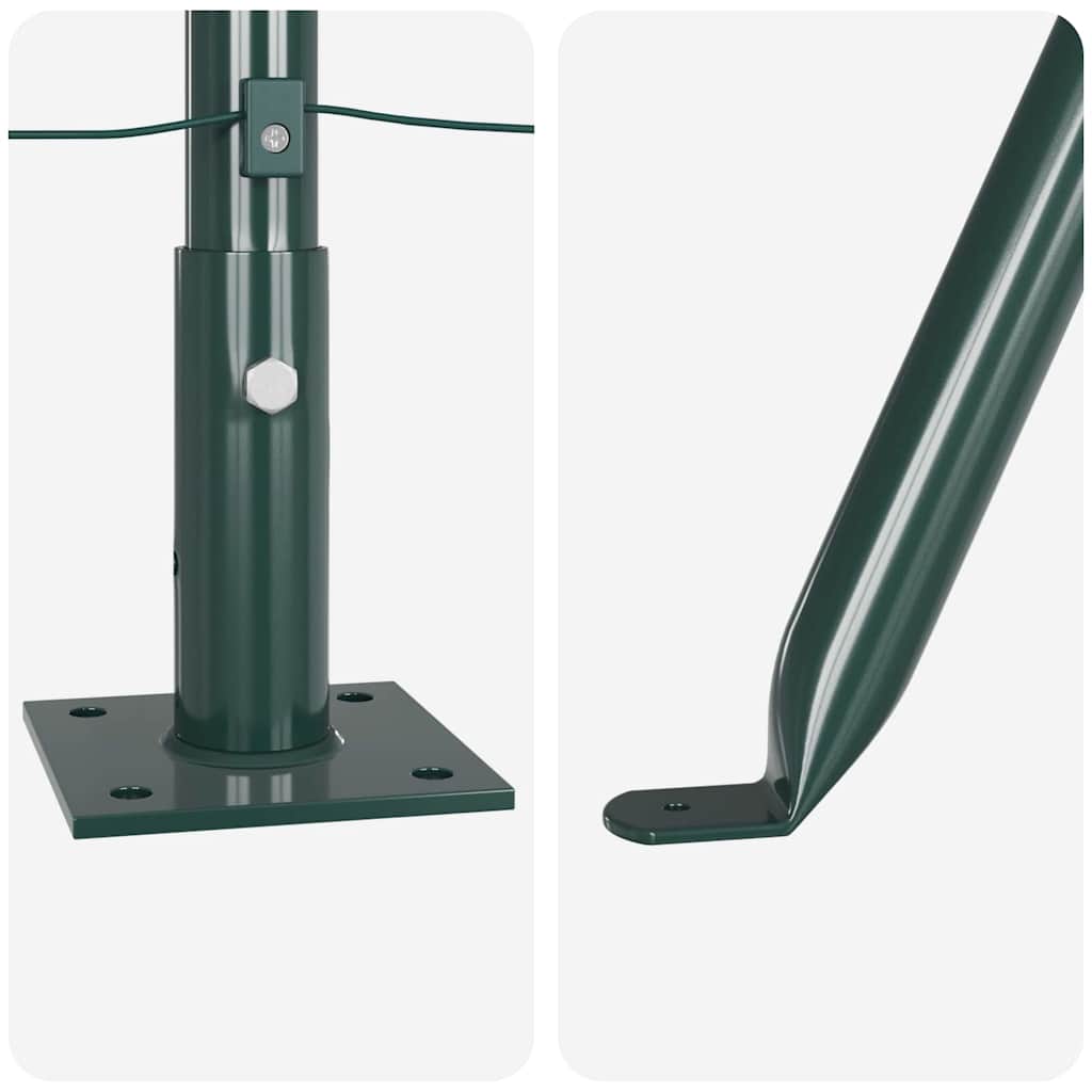 vidaXL Set Stâlpi Gard cu Baze Manual 13 pcs Verde Ø32mm 70 cm Metal vidaXL Set Stâlpi Gard cu Baze Manual 13 pcs Verde Ø32mm 70 cm Metal